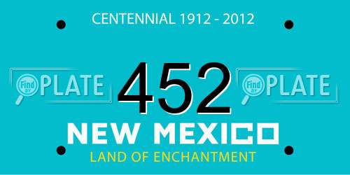 452 New Mexico License Plate