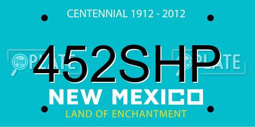 452SHP New Mexico License Plate