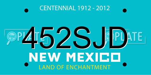452SJD New Mexico License Plate