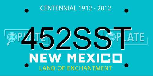 452SST New Mexico License Plate
