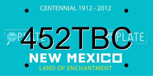 452TBC New Mexico License Plate