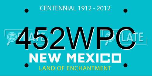 452WPC New Mexico License Plate