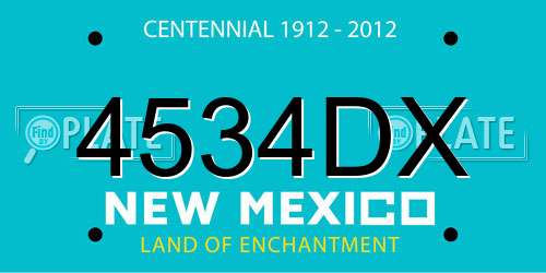 4534DX New Mexico License Plate