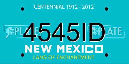 4545ID New Mexico License Plate