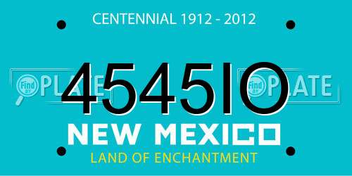 4545IO New Mexico License Plate