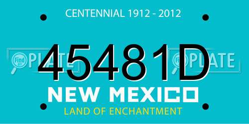 45481D New Mexico License Plate