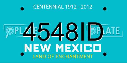 4548ID New Mexico License Plate