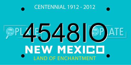4548IO New Mexico License Plate