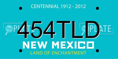 454TLD New Mexico License Plate