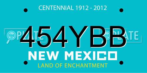 454YBB New Mexico License Plate