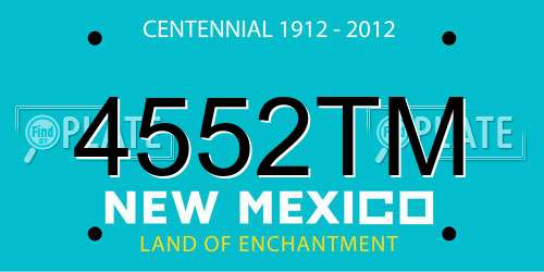 4552TM New Mexico License Plate