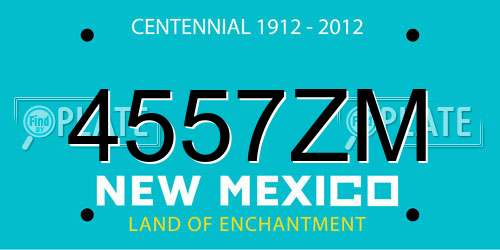 4557ZM New Mexico License Plate