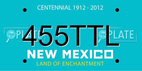 455TTL New Mexico License Plate