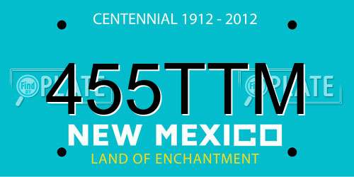 455TTM New Mexico License Plate