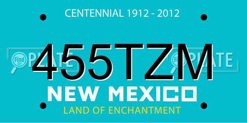 455TZM New Mexico License Plate