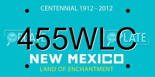 455WLC New Mexico License Plate