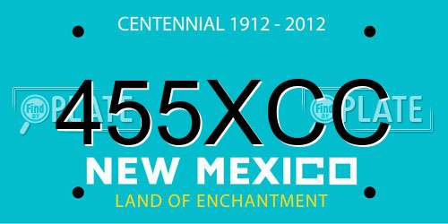 455XCC New Mexico License Plate