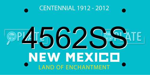 4562SS New Mexico License Plate