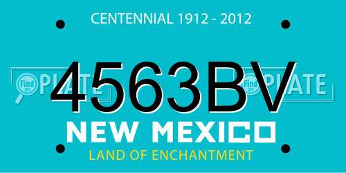 4563BV New Mexico License Plate