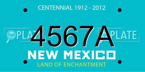 4567A New Mexico License Plate