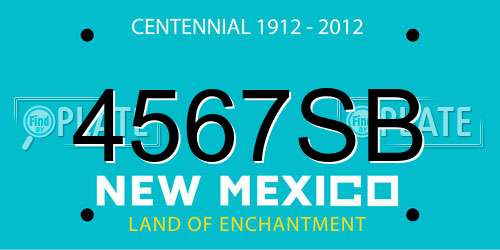 4567SB New Mexico License Plate