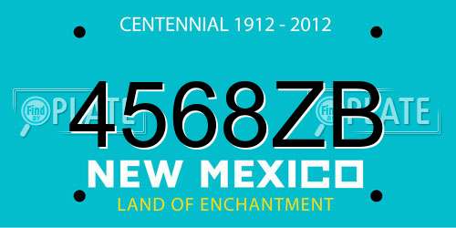 4568ZB New Mexico License Plate