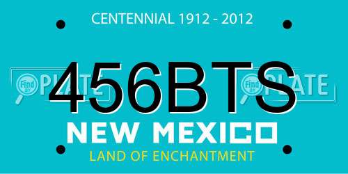 456BTS New Mexico License Plate