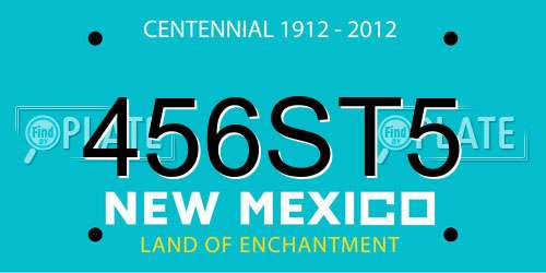456ST5 New Mexico License Plate