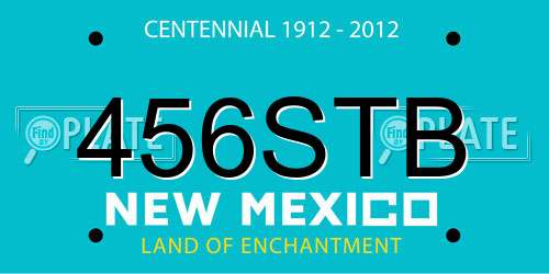 456STB New Mexico License Plate