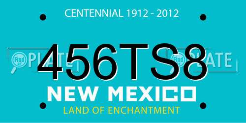 456TS8 New Mexico License Plate
