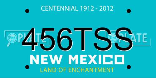 456TSS New Mexico License Plate