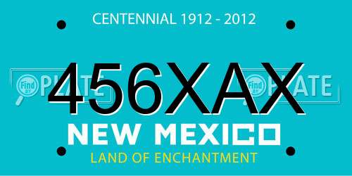 456XAX New Mexico License Plate