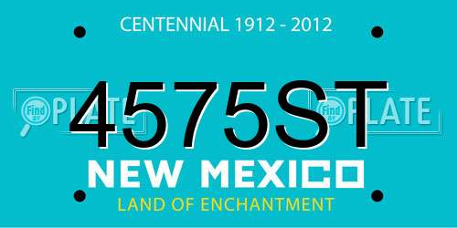 4575ST New Mexico License Plate