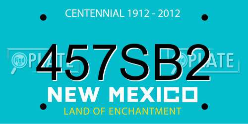 457SB2 New Mexico License Plate
