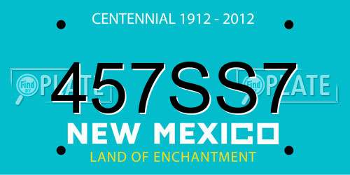 457SS7 New Mexico License Plate