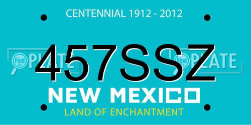 457SSZ New Mexico License Plate
