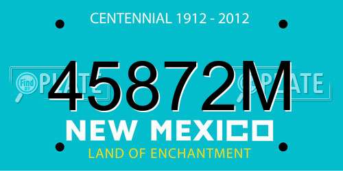45872M New Mexico License Plate