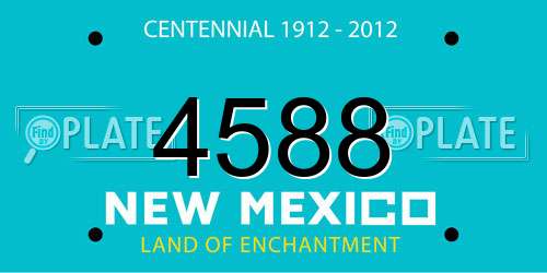 4588 New Mexico License Plate
