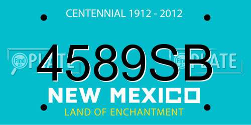 4589SB New Mexico License Plate