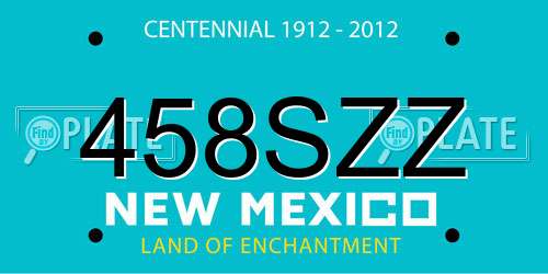 458SZZ New Mexico License Plate