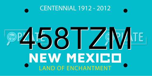 458TZM New Mexico License Plate