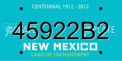 45922B2 New Mexico License Plate