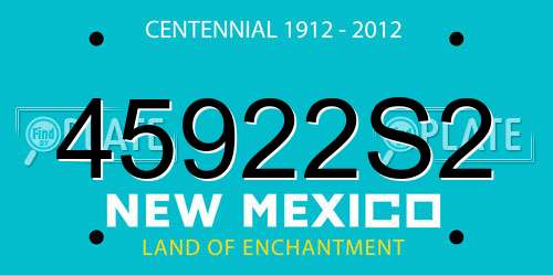 45922S2 New Mexico License Plate