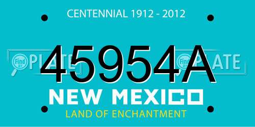 45954A New Mexico License Plate