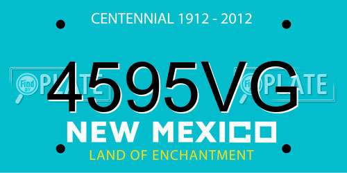 4595VG New Mexico License Plate