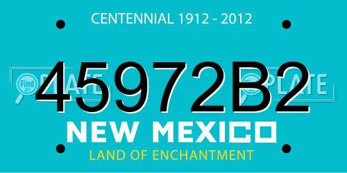 45972B2 New Mexico License Plate