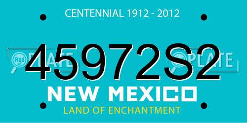 45972S2 New Mexico License Plate