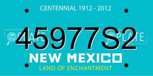 45977S2 New Mexico License Plate
