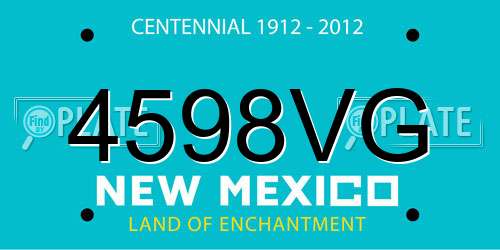4598VG New Mexico License Plate