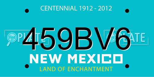 459BV6 New Mexico License Plate
